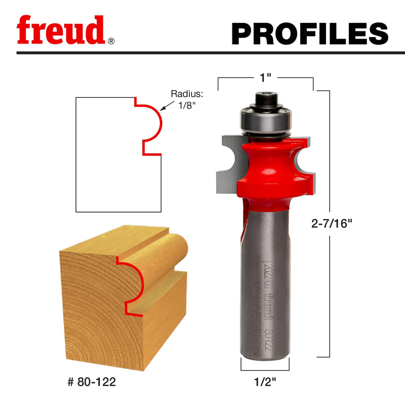 Freud 80-122: 1/8" Radius Traditional Beading Bit with 1/2" Shank