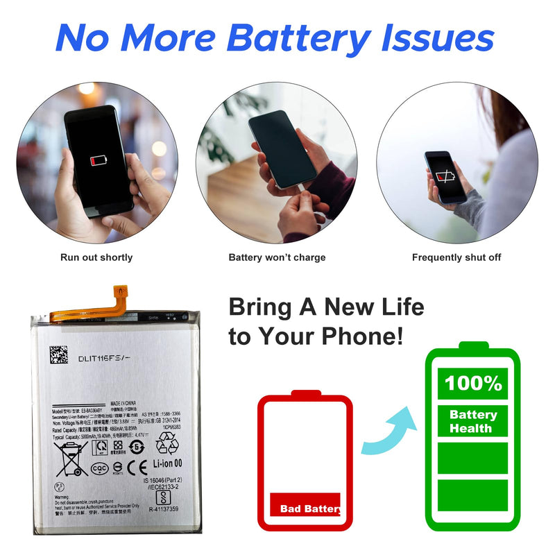 GREEN FUSION Compatible with Galaxy A53 5G Cellphone Replacement Battery Kit EB-BA336ABY, Includes Repair Tools