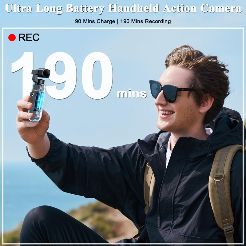 Body Camera with Audio & Video Recording Handheld Vlogging Camera | 1080P FHD | 270° Rotationg Lens | Night Vision | Connects to Phone | 1.54in Screen | Magnetic Clip | Camera for Vlogging