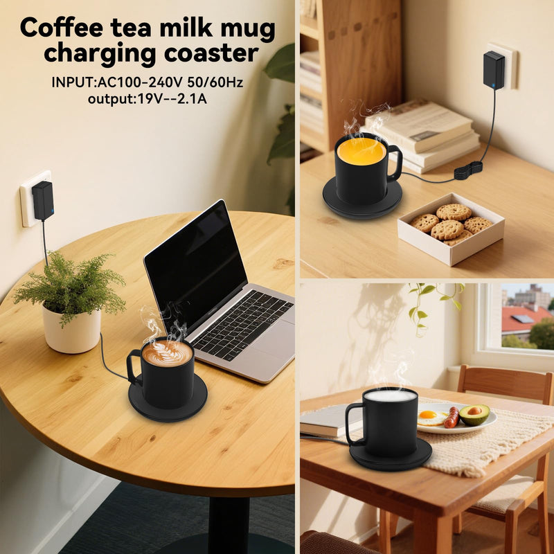 Charging Coaster 2 Compatible with Em/BER Temperature Control Smart Mug 2 and 1,Cisain Charging Dock Base for Smart Coffee Cup Warmer Heated Travel Mug,Black