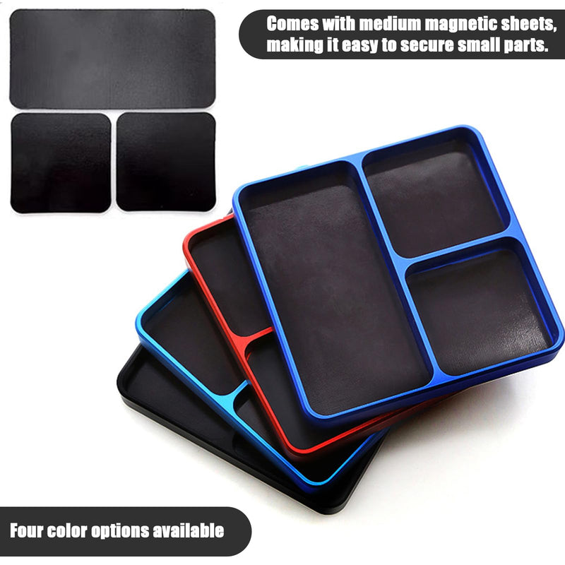 Magnetic Electronic Repair Screws and Parts Organizer Parts Tray Small Parts and Screws Holder for Organization Magnet Tool Tray Parts Holder for Screws, Sockets, Bolts, Pins, RC Car Boat Plane Phones Red