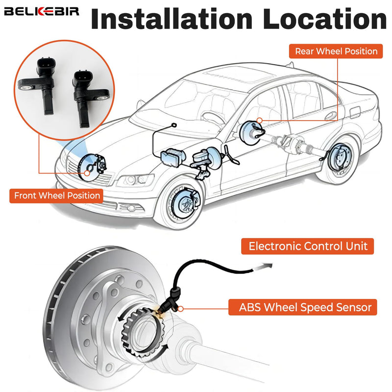 4PCS ABS Wheel Speed Sensor Compatible with Toyota Tacoma 05-14, 4Runner 03-15, FJ Cruiser 07-14, Land Cruiser 08-15, Lexus GX460 10-15, GX470 03-09, LX570 08-15, LX600 Replace 89542-04020 89542-60050