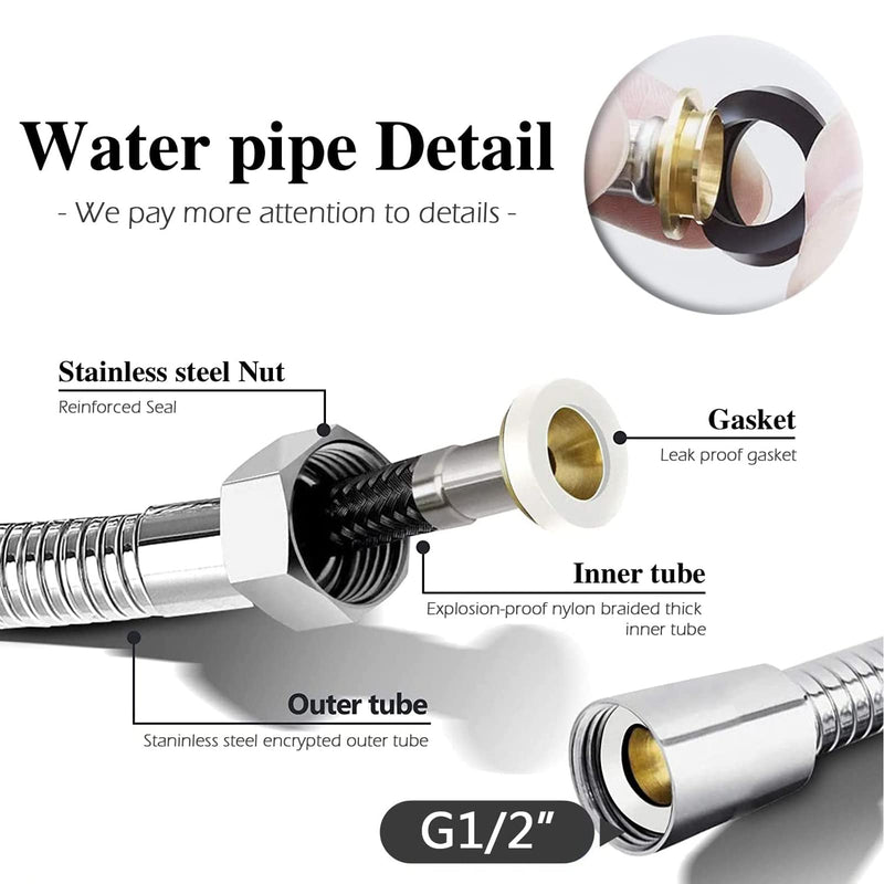 Bidet Toilet Sprayer, Sink Faucet Hose Attachment, Non-Leakage Stainless Steel Brushed Toilet Cleaner Wall for Women Washing, Baby Diaper Cleaner