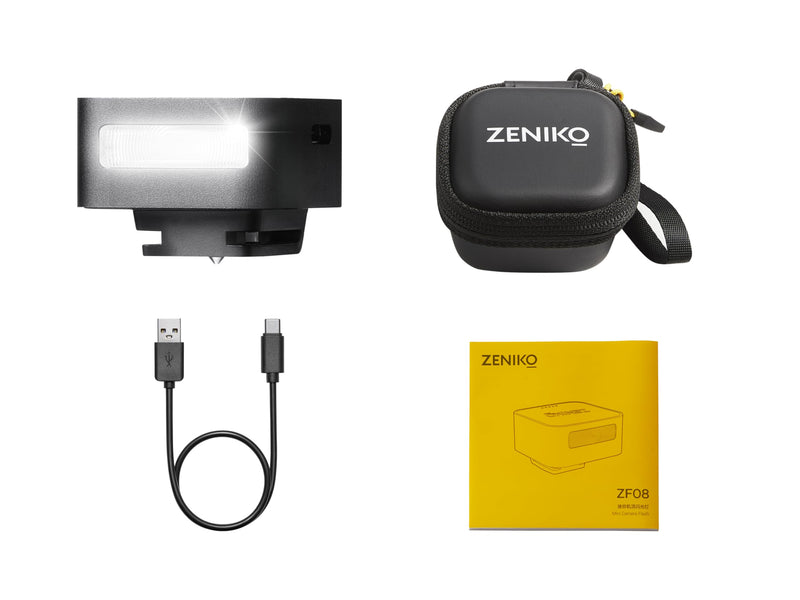 Zeniko ZF08 Flash for Camera w/Flash Height Booster, GN16, CCT 6500k ±200k, Universal Hot Shoe Mount, 3s Fast Recycling, Full Power Camera Flashes for Sony/Canon/Nikon/Panasonic/Olympus (Black) ZF08 Black