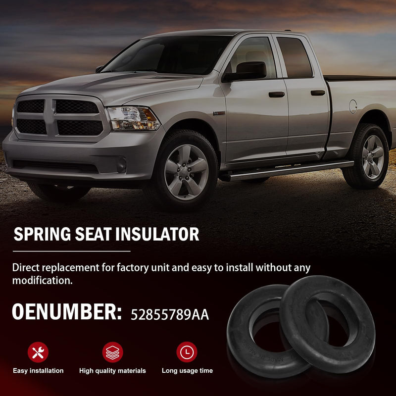 2 PCS Rear Upper Coil Spring Seat Insulator fits Ram 1500 2009-2018, Ram 1500 Classic 2019-2024 Replace 52855789AA
