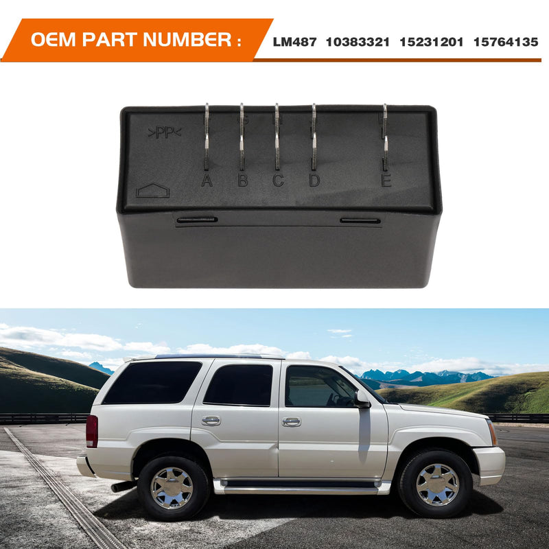 Flasher Relay for Led Warning and Turn Signal Fix Hyper Flash Module Blinker Relay for Chevy Silverado Avalanche GMC Sierra Yukon Trucks 2003-2006, LM487 10383321 15231201