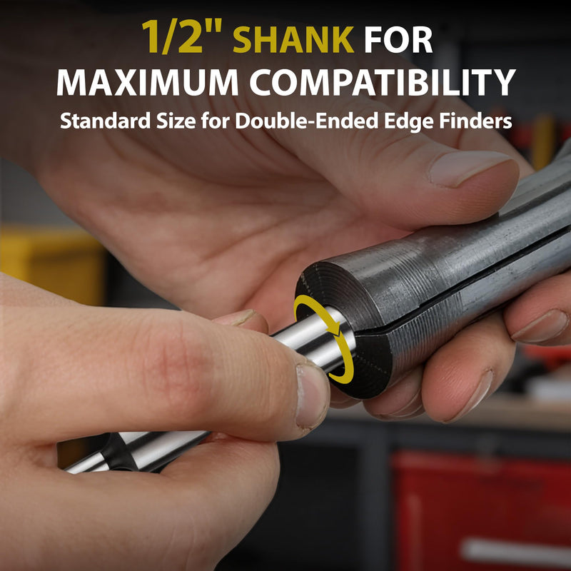Brown & Sharpe Double End Edge Finder, 1/2" Shank Diameter, 0.200" Tip Diameter, Ideal for Locating Flat & Straight Edges, Centers & Scribed Lines, for CNC Milling Lathe Machining