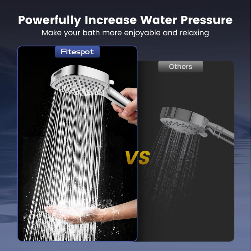 Filtered Shower Head with Handheld, High Pressure 7 Spray Showerhead with Filters, Detachable Shower Heads, Water Softener Filters for Hard Water - Remove Chlorine Chrome