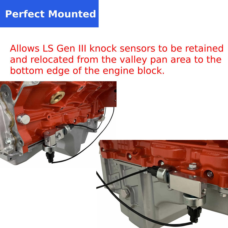 Knock Sensor and Hardnesses Relocation Bracket Kit for 1997-2007 GM Gen III LS V8 Engines