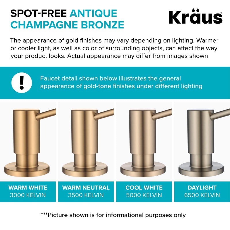 KRAUS Kitchen Soap and Lotion Dispenser in Spot-Free Antique Champagne Bronze, KSD-31SFACB