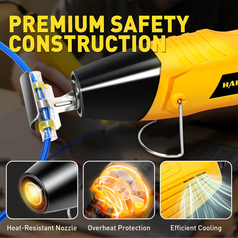 haisstronica 420PCS Heat Shrink Tubing Kit, 3:1 Adhesive Lined Heat Shrink Tube with 350W Mini Heat Gun, Waterproof Insulated Shrink Wrap for Automotive Marine Wiring Repair 420 PCS