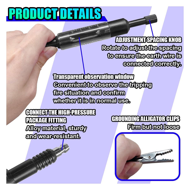 Car Spark Plug Tester, Adjustable Ignition Coil Tester Tool with Cable, Spark Plug Diagnostic Tool, Spark Detector Gauge, Automotive Ignition System Testers for Car, Motorcycle, SUV