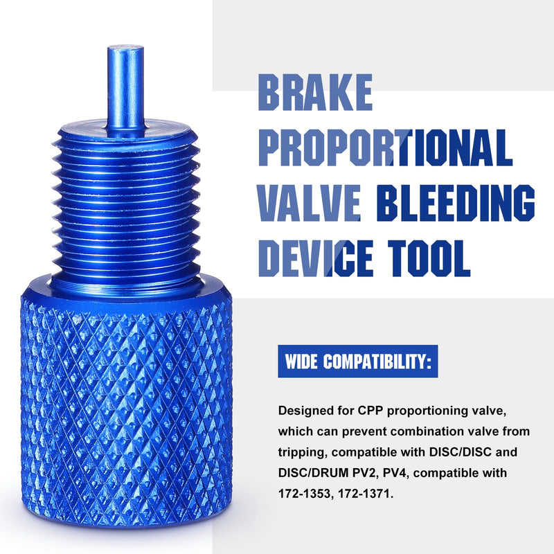 Frienda 2 Pcs Brake Proportioning Valve Bleeder Tool Shuttle Valve Bleed Tool Kit Compatible with Disc/disc/drum Pv2 Pv4 Combination Valves (Blue) Blue