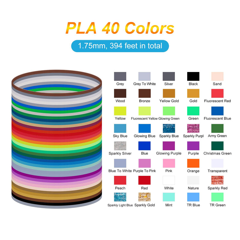 40 Colors PLA 3D Pen Filament Refills Compatible with SCRIB3D MYNT3D PIKA3D 3D Pen Most 1.75mm 3D Prining Pens NOT FIT 3Doodler Start Pen 40 Colors * 3m for Scrib3d Pika3d Mynt3d 3d Pen (1.75mm)