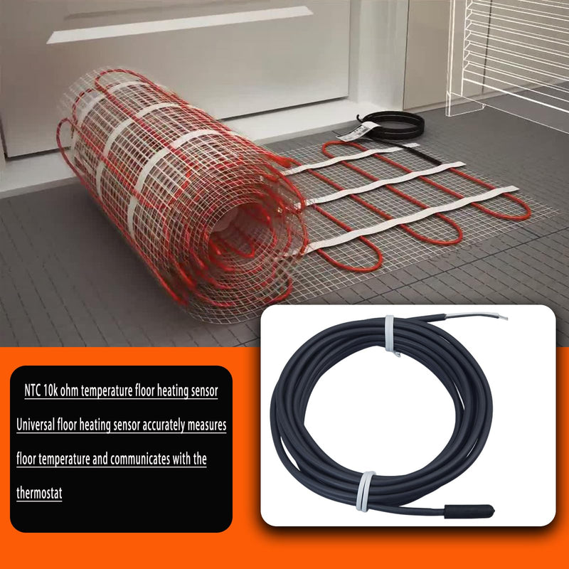 Floor Heating Sensor NTC 10k Ohms Floor Temperature Sensor Length 119in Can be Cut to Size 2-Pack