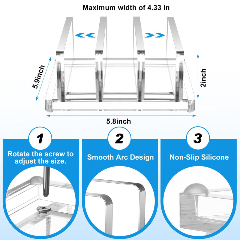 Chunful Adjustable Vertical Laptop Stand for Desk, Acrylic 3 Slot Laptop Holder Desktop, Invisible Desktop Notebook Dock for Notebook Computer, All Gaming Laptops up to 17''(3 Slot)