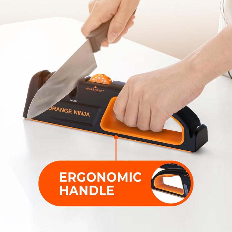 5 Precision Adjust Knife Sharpener- 3-Stage Premium Kitchen Knife Sharpener to Repair, Restore & Polish Blades by Sharp Pebble
