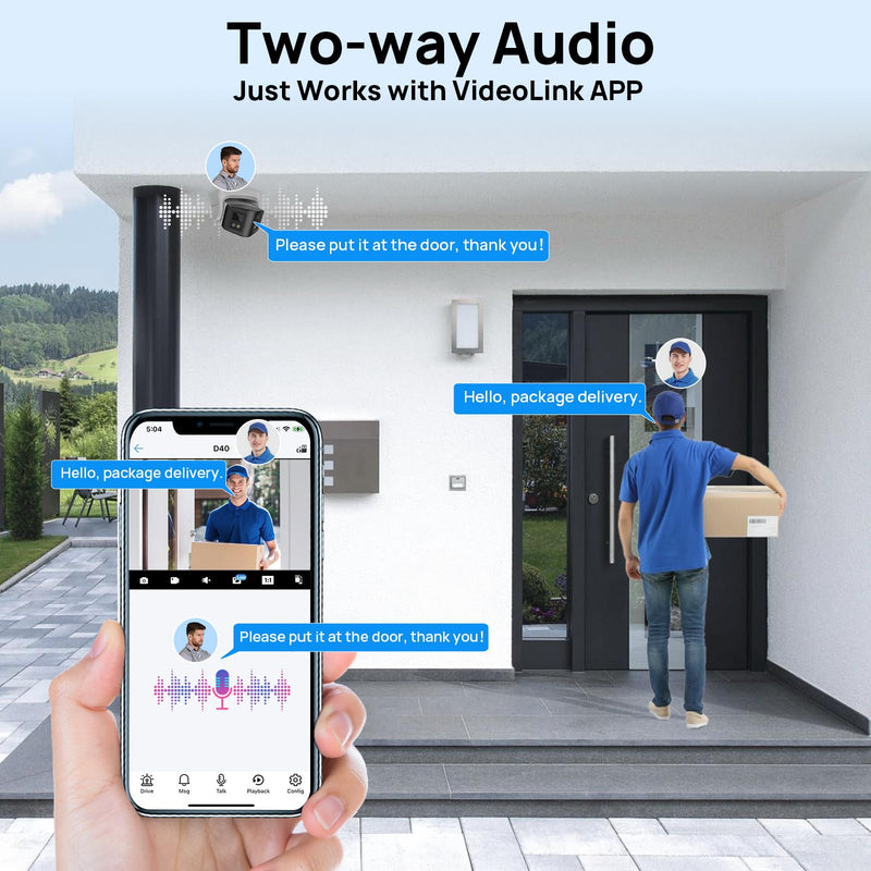 PANOEAGLE 4MP Dual Lens PoE IP Camera Outdoor with 170° Panoramic Wide Angle,Full Color& IR Night Vision,Human/Vehicle Detection,Two-Way Talk, Micro SD Card Slot, IP67, WDR White-4mp Dual Lens
