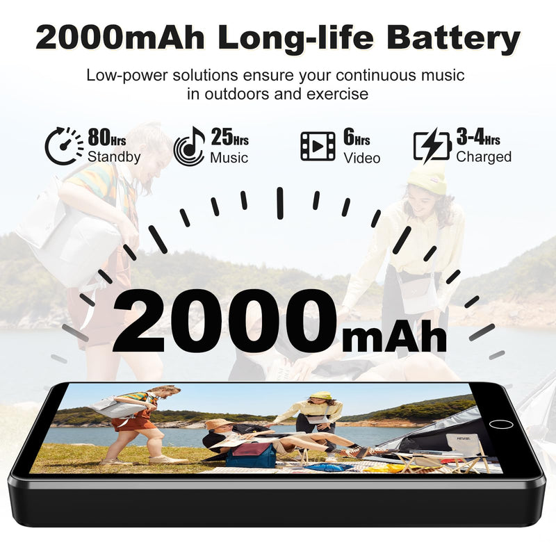 Android 13 MP3 Player with Bluetooth WiFi, MP4 Players with 4" Touchscreen and Speaker, 3GB RAM, Recording and FM Function, Spotify Player with Play Store, Parental Controls (16GB, Black) 16GB-Black