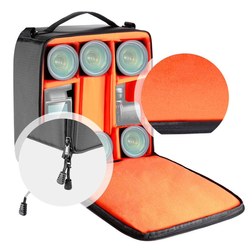 Neewer® Flexible Partition Camera Padded Bag Insert Protection Handbag for SLR DSLR Mirrorless Cameras and Lenses,Flash Light,Radio Trigger,Battery and Charger,Cables and Other Camera Accessories | For SLR, DSLR, Mirrorless Camera, Lens, Flash Light, R...