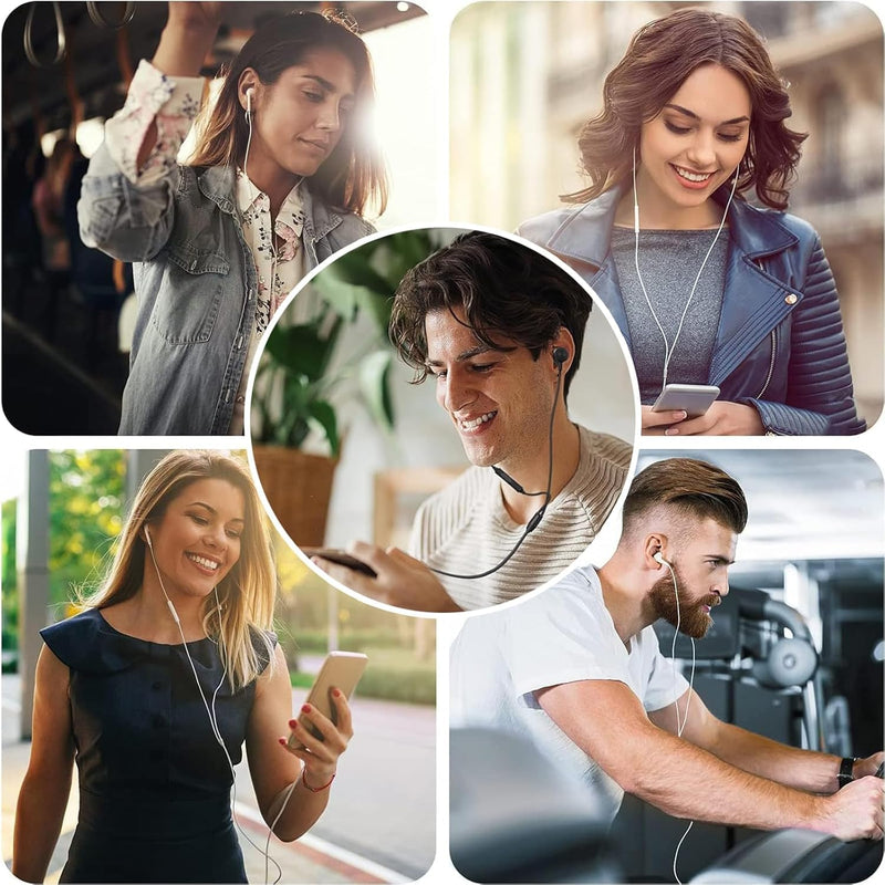 2 Packs Wired Earbuds – in-Ear Headphones with Microphone, Built-in Volume Controller, Noise Cancelling Design for Music, Online Classes, Work Calls, Compatible with Computers, Laptops, Tablets