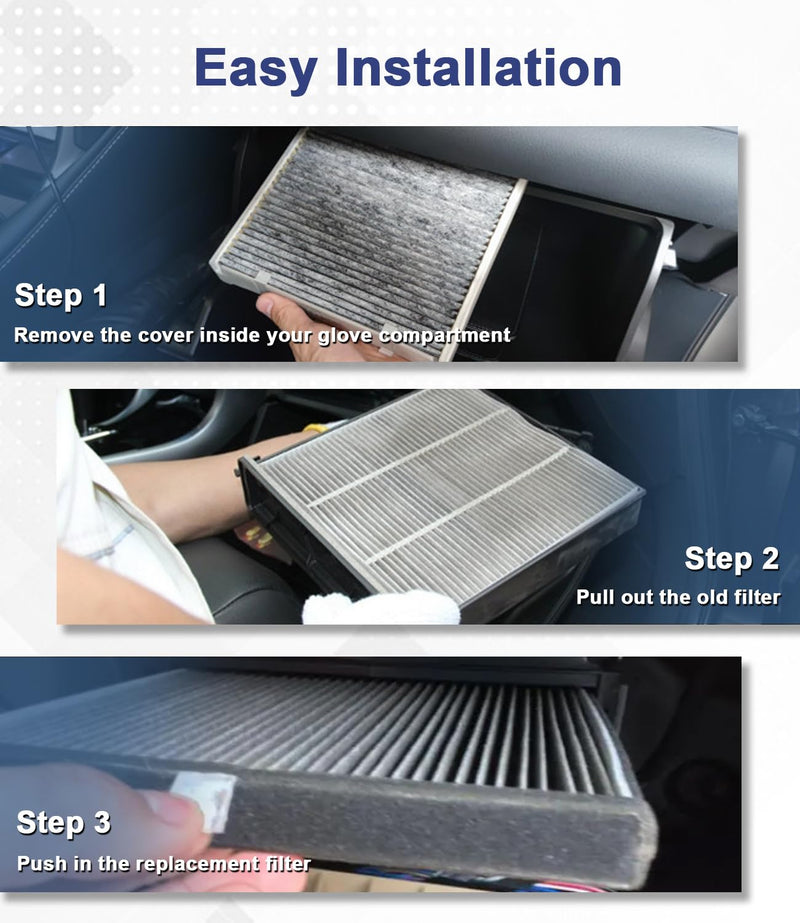 Cabin Air Filter For Tesla Model 3 Model Y 2016 2017 2018 2019 2020 2021 2022 2023 2024 HEPA 2 Pack, w/Upgraded Coconut Shell Activated Carbon
