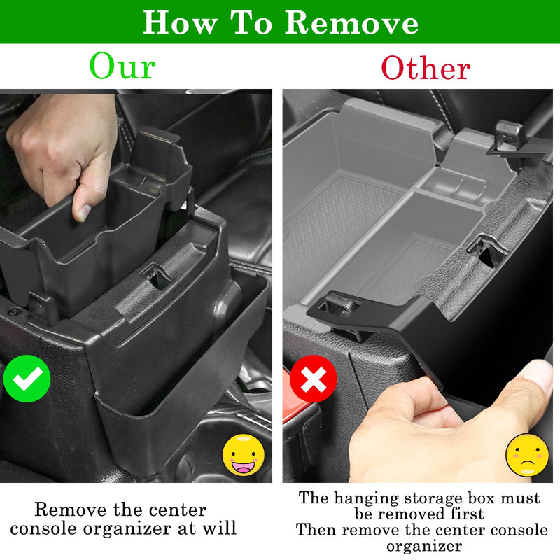 4PCS Center Console Organizer for 2018-2022 2023 Jeep Wrangler JL JLU and Gladiator JT Accessories Gear Shift Side Tray Organizer,Hanging Armrest Storage Box (Not for JK/JKU) 2018-2023(4PCS)