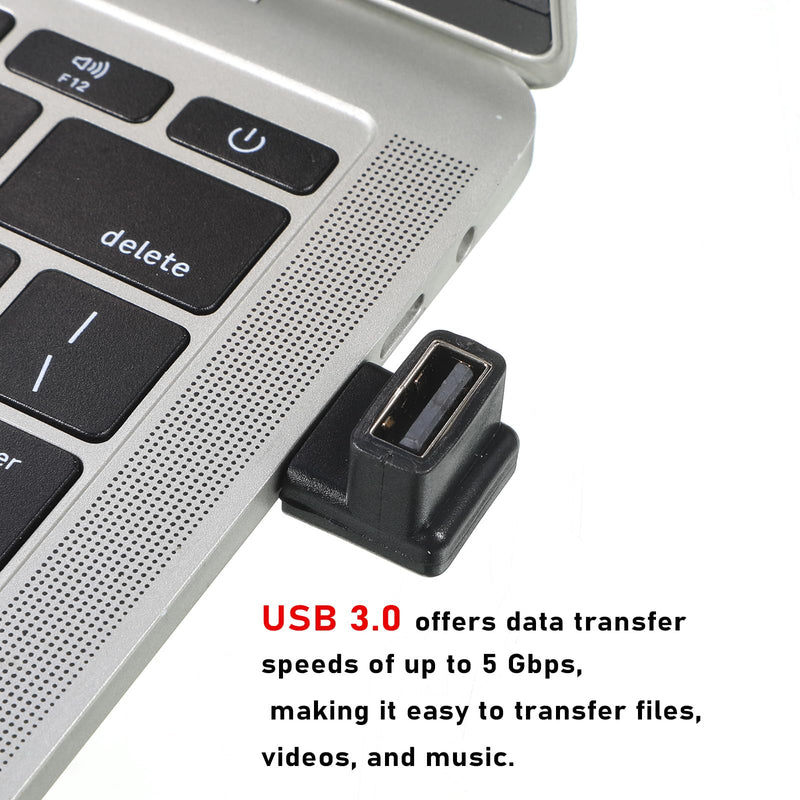 4 Pack 90 Degree USB A Male to Female Adapter Right Angle USB Adapter | Up Down & Left Right Angle USBs 3.0 Connectors for Laptop, Hard Drive, Keyboard, Power Bank,High-Speed Transmission