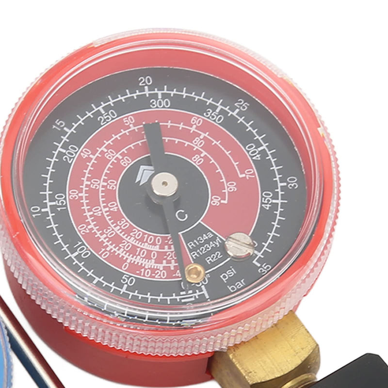 Yosoo Manifold Gauge R22 4 Pressure Gauge Refrigerant Fluorinated Enlarged for G1 R1234Yf R134A for Mini for G1 4 R22 R134A R1234Yf Miniature Manifold Fittings