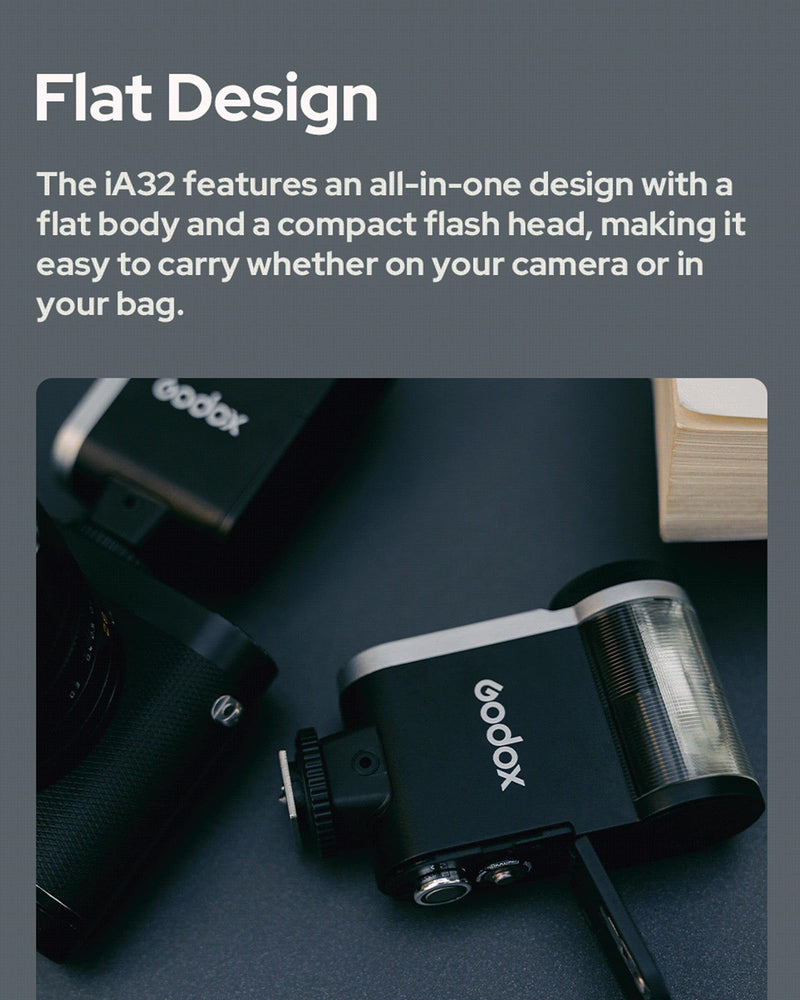 Godox iA32 iFlash Camera Flash,Auto and Manual Modes, Lightweight Portability Single-Contact Hot Shoe Flashes