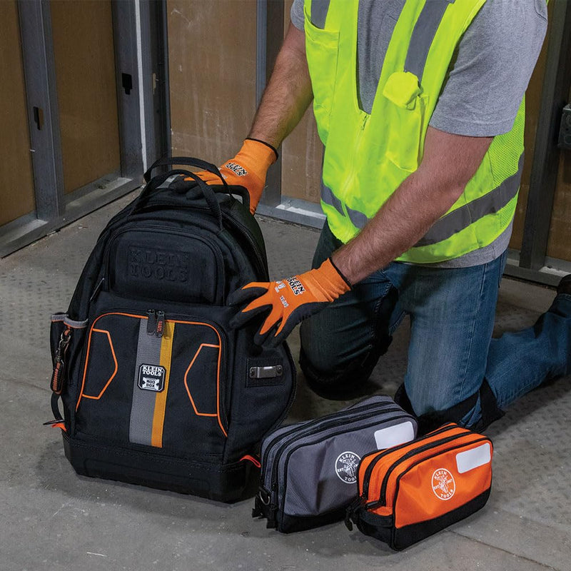 Klein Tools Tool Pouch, Dual Compartments, Heavy-Duty Tool Bag Organizer, Multipurpose Bag Dimensions NA | 2-Pack