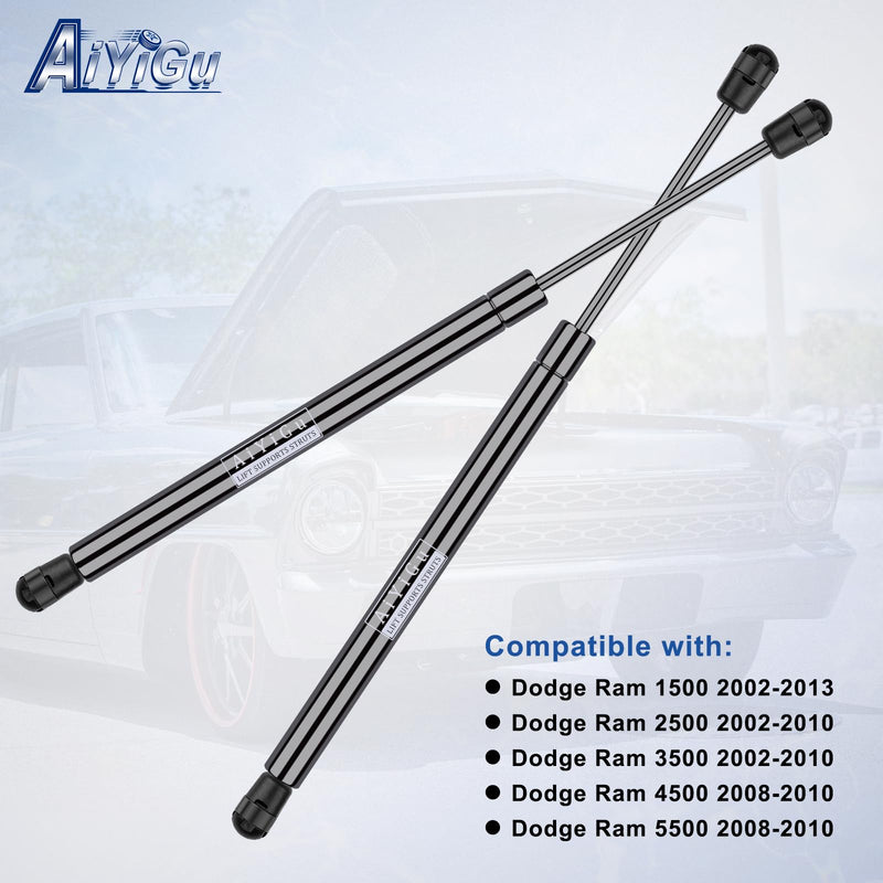 Front Hood Struts Shocks Lift Supports Gas Spring Compatible with 2002 2003 2004 2005 2006 2007 2008 2009 2010 Dodge Ram 1500/2500/3500/4500/5500 Pack of 2 PCS Replaces 55276321AA SG314036 4364