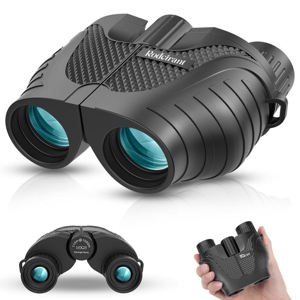 Binoculars 15x25 for Adults,Waterproof Binoculars with Low Light Night Vision, Durable & Clear Binoculars for Sightseeing,Concerts and Bird Watching Black