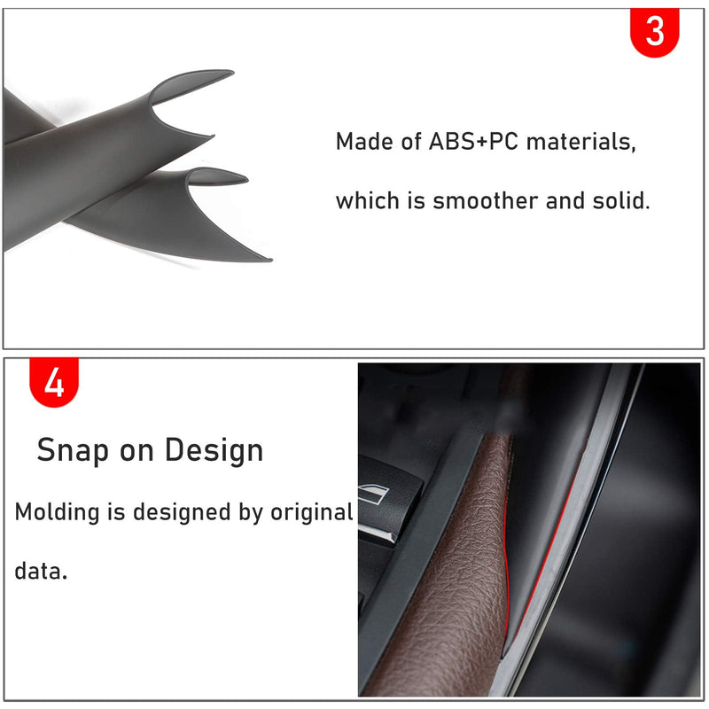 Jaronx 2PCS Door Handle Covers Compatible with BMW 3 Series 4 Series Driver Side &Passenger Side Door Pull Handle Covers (Compatible with BMW 320i,328i,330i,335i F30/F31 and 428i, 435i F32/F36)(Black) Black Left Front+Right Front