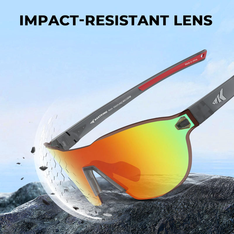 KastKing Nizini Polarized Sports Fishing Sunglasses, With PuriVex Protective Lens Coating, Rimless Wrap Design, Men Women A: Matte Smoke Crystal Frame, Burgundy Mirror