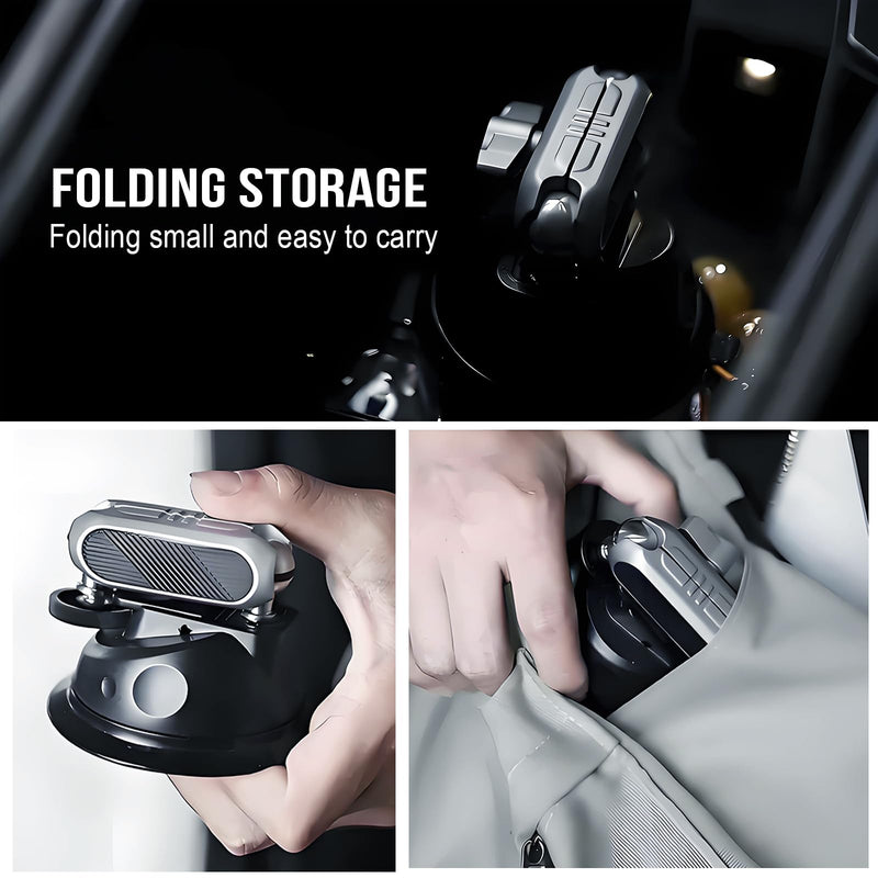 Suction Car Phone Mount Windshield, Universal 360° Rotating Car Window Phone Mount Video Recording Vlog Selfie Live Streaming Car Phone Holder for DJI GoPro Insta 360 Camera Black