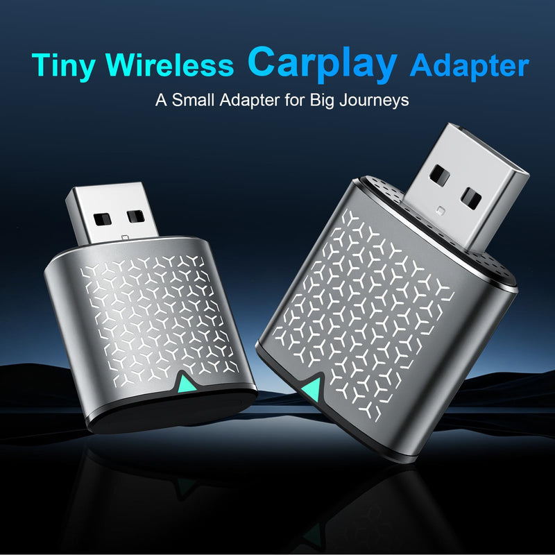 Wireless Carplay Adapter for iPhone, Bluetooth Car Play Dongle | Carplay Wireless Adapter Compatible with iPhone iOS 10+, Stable & No Delay, Grey