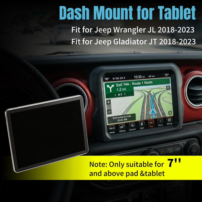 Tablet Mount for 2018-2023 Jeep Wrangler JL Gladiator JT Magnetic Pad Mount | Dashboard Tablet Holder, No Drill Installation, Durable Lightweight Plastic, Magnetic Dash Mount for Tablet 7 Inch and Larger