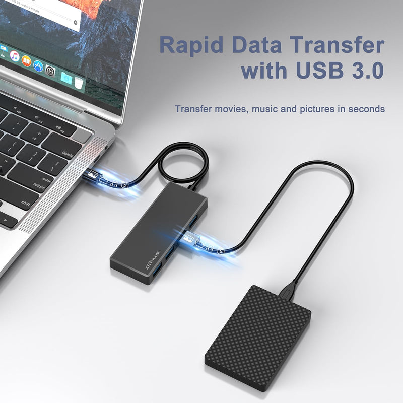 USB C Hub, 4 Ports USB 3.0 Hub Splitter with 5Gbps Data Transfer, USB C Splitter for Type C MacBook, Mac Pro, iMac, Surface, XPS, Flash Drive, Mobile HDD