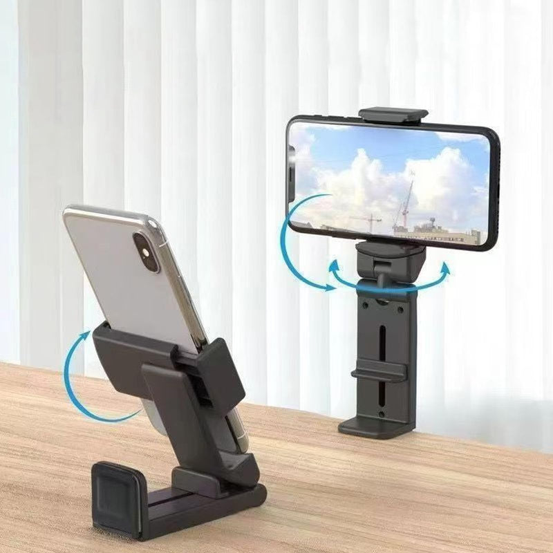Portable Airplane Phone Holder - Foldable, Adjustable & Rotatable Travel Stand for Desk, Flight, Train Seat & Selfie, Compact Universal Seat Bracket
