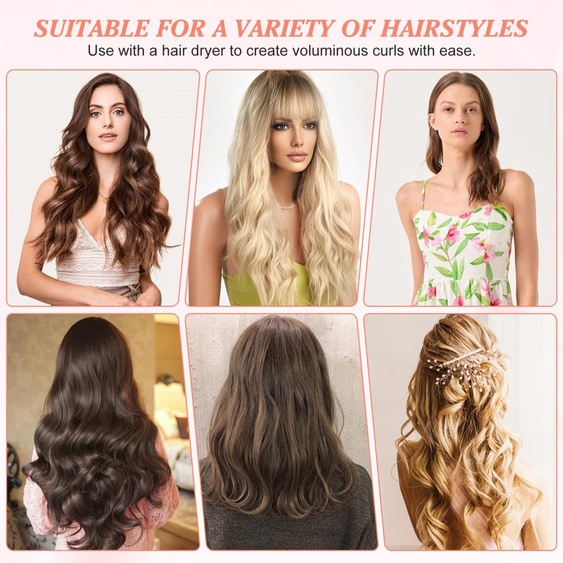 Lurrose Hair Curler Spring Clip Rollers 6 Pcs Diy Hair Rollers for Women Rolls for Volume and Wavy Styling Reusable Styling Tools for Bangs and Ends