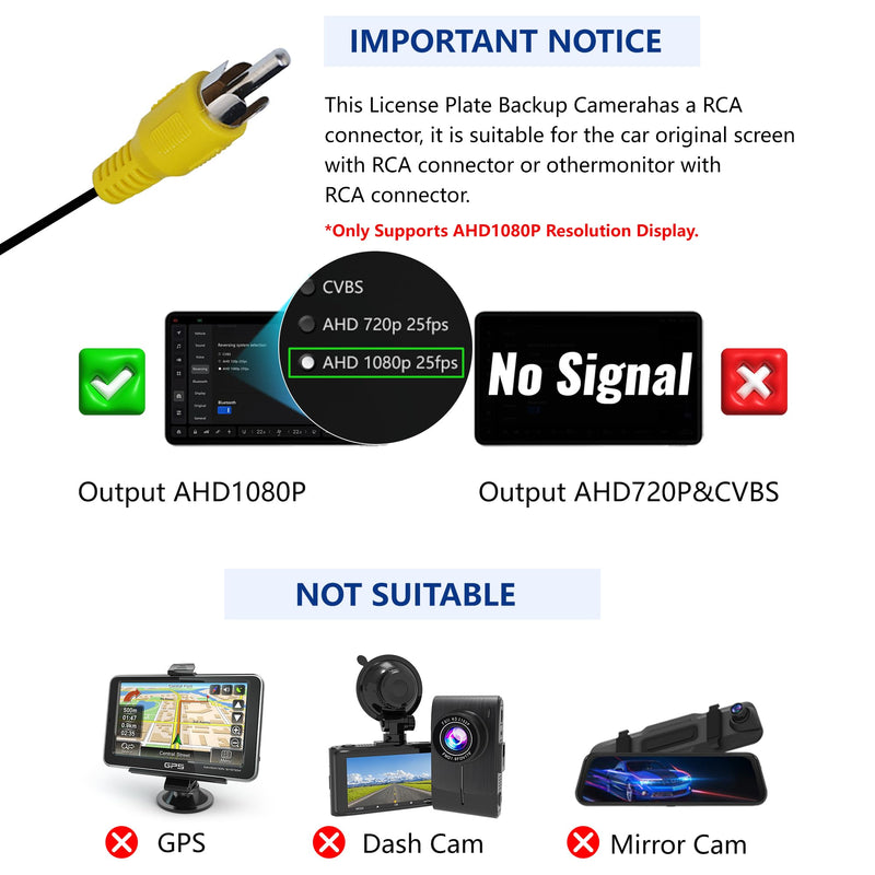 AHD 1080P Backup Camera for Car,170 Degree Wide Angle Rearview Reversing IP69K Waterproof Camera,Clear Night Vision Reverse Rear View Camera for Car Vehicle SUV RV Parking | Quality 170° Wide Angle Rear View IP69K Waterproof Protection HD Night Vision ...