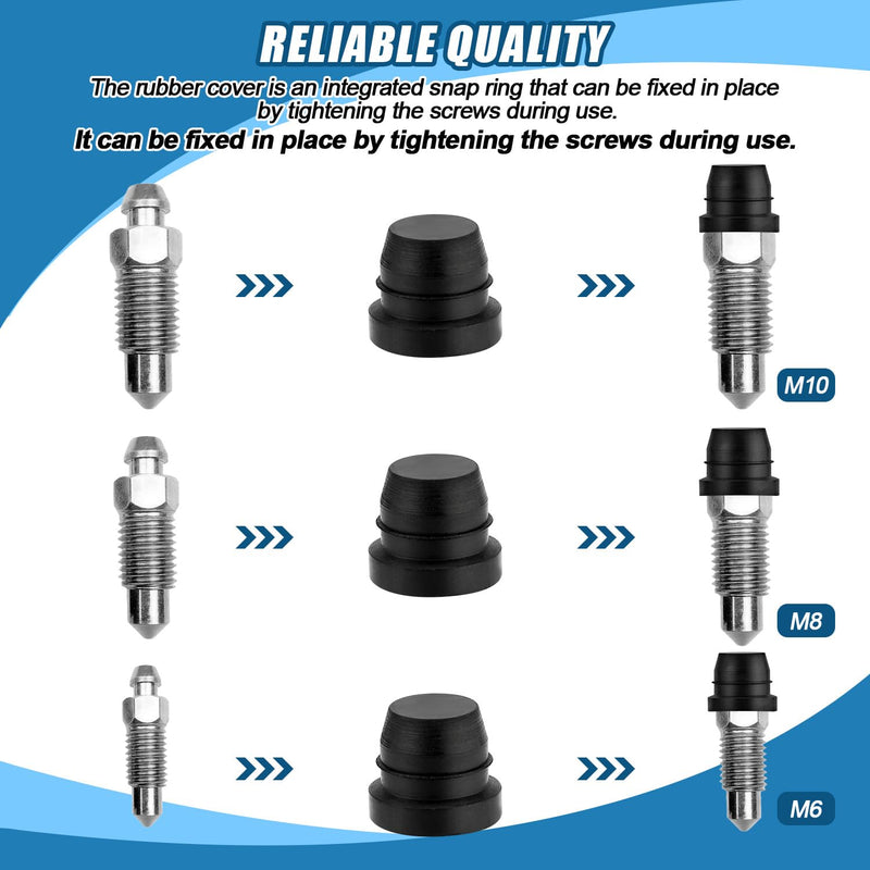 50pcs Brake Bleeder Cap, Waterproof Brake Bleeder Nipple Caplier Grease Zerk Covers Rubber Screw Valve Caps Auto Grease Fitting Caps for Motorcycle Car Braking Systems