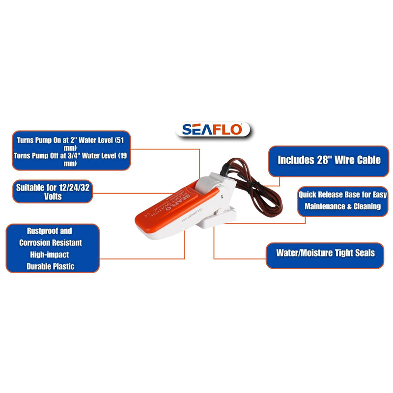 SEAFLO 01-Series 1100 GPH Bilge Pump with Float Switch