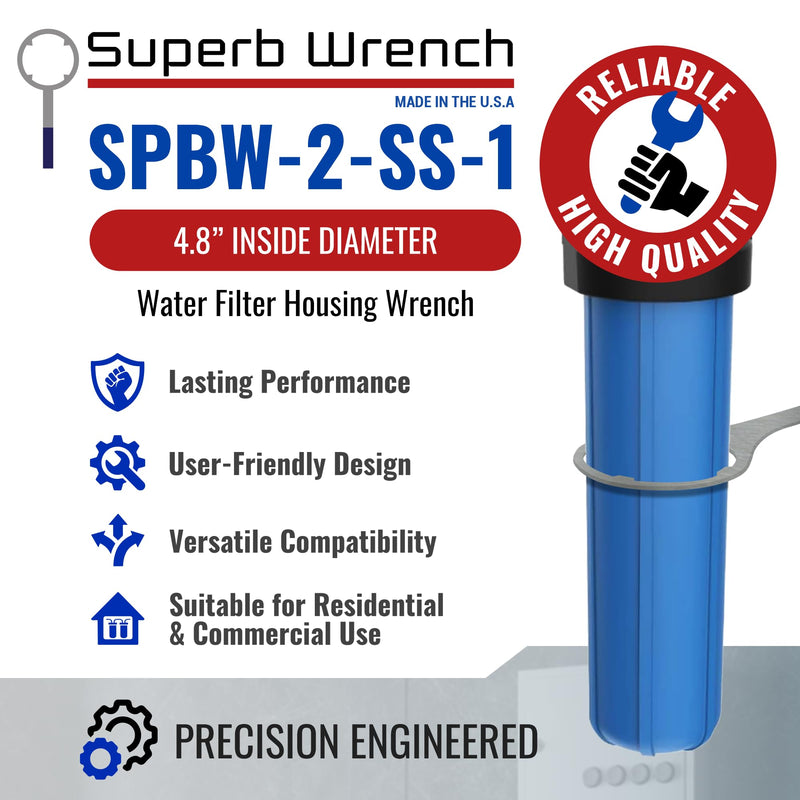 Superb Wrench SW-2-SS-1 Zinc Plated Steel Filter Housing Wrench Single Unit