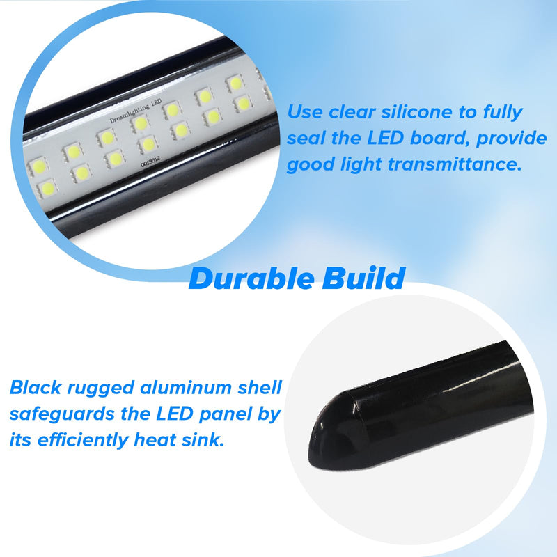 RV Lights Exterior 12V RV Porch Light 12 Volt LED Trailer Lights Outdoor Awning Light RV Accessories for Outside 7000K Cool White Lighting 5.4W 350Lumens 10inch Black Shell, no Switch, Pack of 2 9.84 Black-24-LEDS