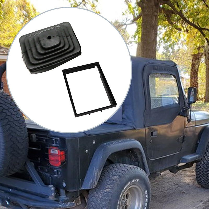 52078558 53000056 Shifter Boot and Retainer Bezel Kits Replacement for Jeep TJ Wrangler 1997 1998 1999 2000 2001 2002 2003 2004 Transmission Shift Bezel Shifter Boot Kit