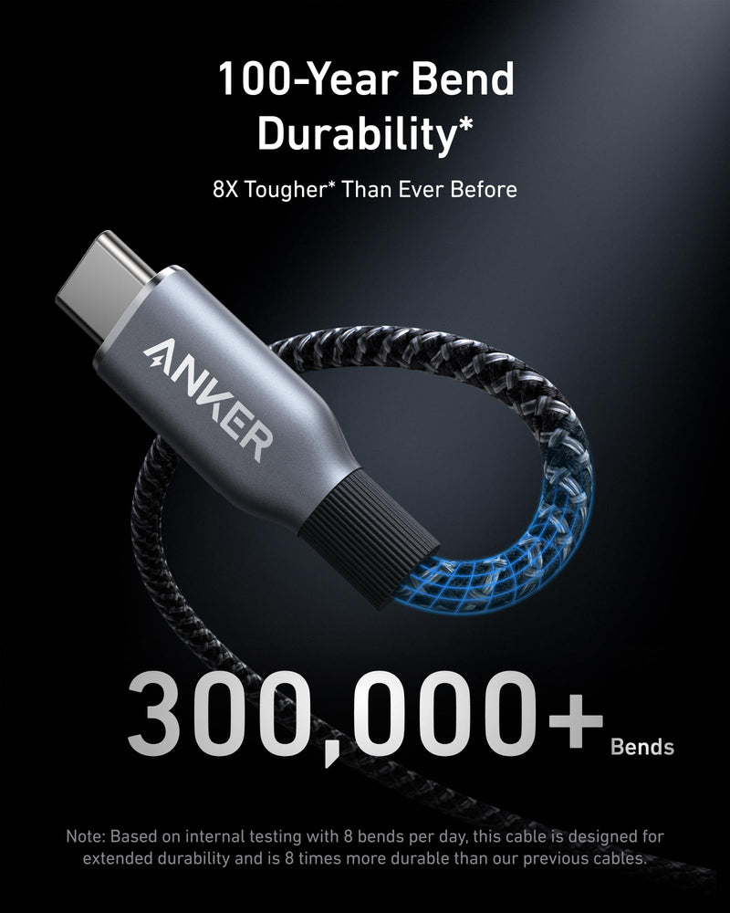Anker Prime USB C to USB C Cable, 240W Fast Charging Cable (6 FT) | Upcycled braided nylon USB 2.0 cable with 100-year bend durability for iPhone 17/17 Pro/17 Pro Max, MacBook, Galaxy S24 6FT