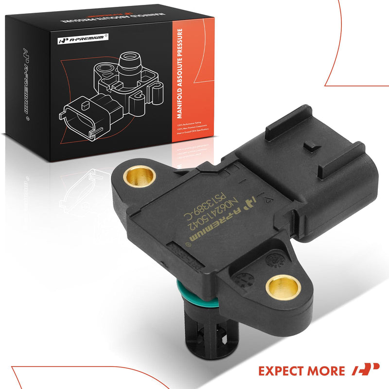 A-Premium Engine Manifold Pressure (MAP) Sensor [4 Pins] Compatible with Ford F-150 F150 2011-2016, Transit-150/250/350/350 HD 2015-2021/2023, Expedition 2015-2017 & Lincoln Navigator 2015-2017, 3.5L