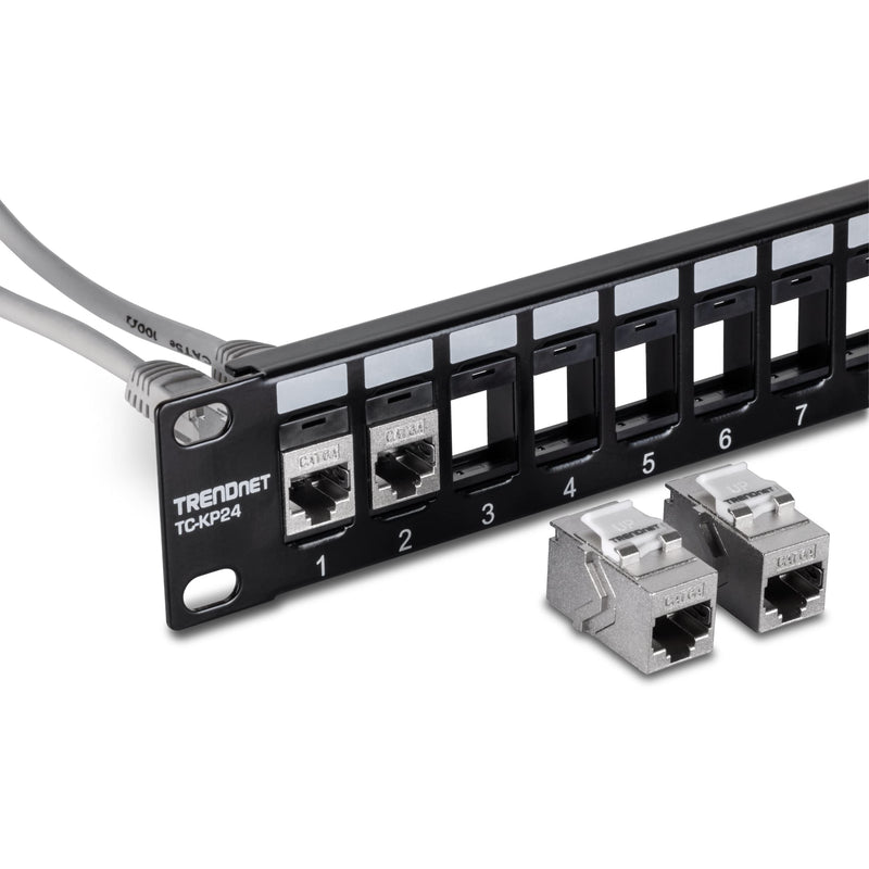 TRENDnet Cat6A RJ45 Keystone Inline Coupler Keystone Jack, 6-Pack, TC-KC06C6A, Keystone Jack Female to Female for Wall Plates & Blank Shielded Keystone Patch Panels, Silver